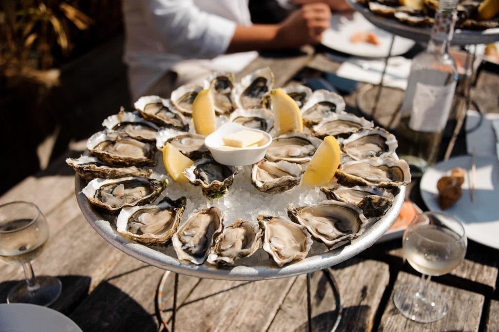 Tasty half shell oyster platter